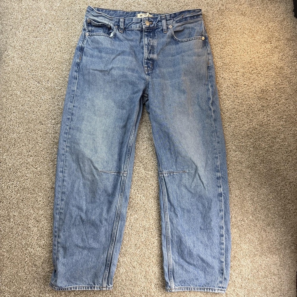 Madewell The Dated Barrel-Leg Jeans Womens 28 Med Wash Blue Relaxed Denim